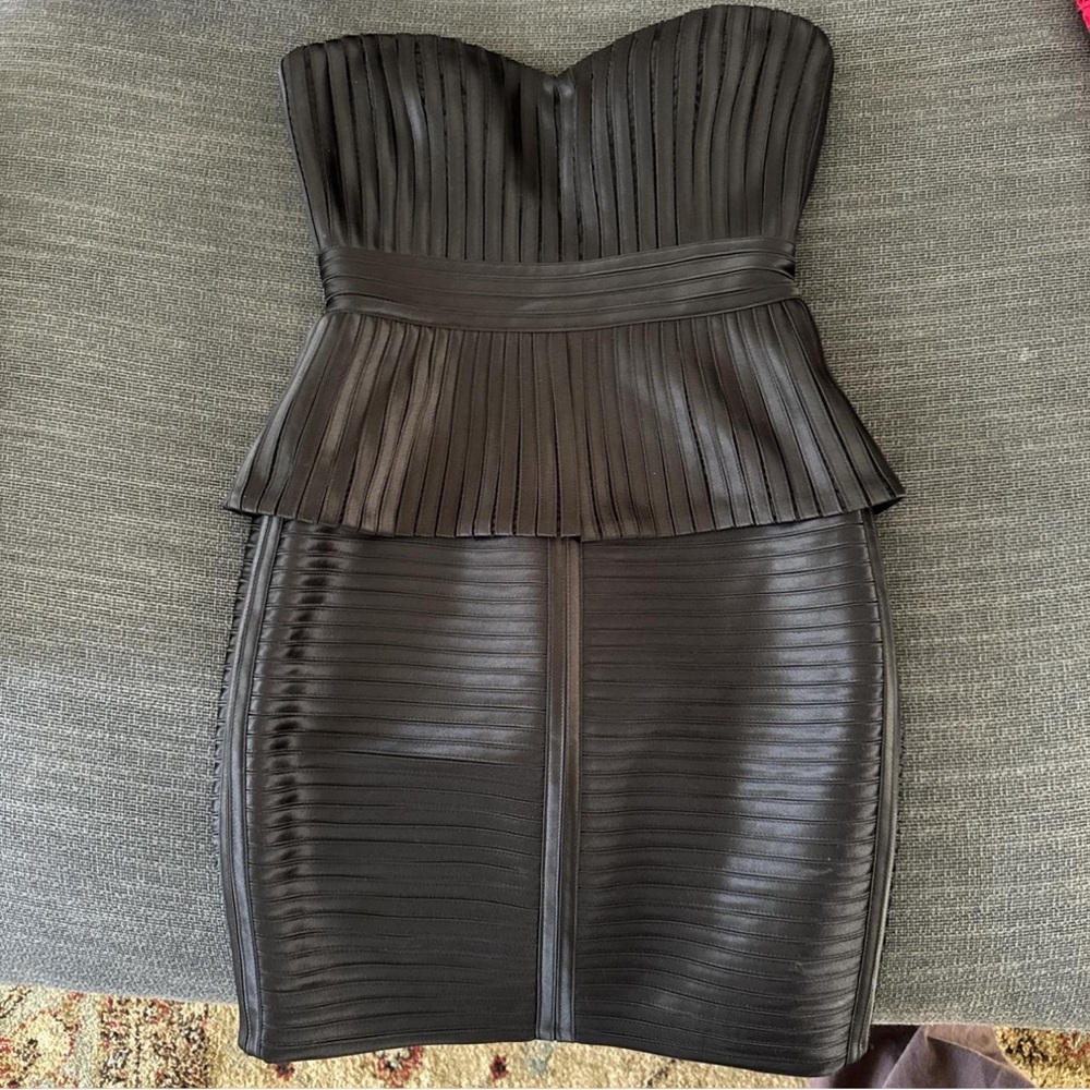 BCBGMaxAzria Black Strapless Sheath Dress